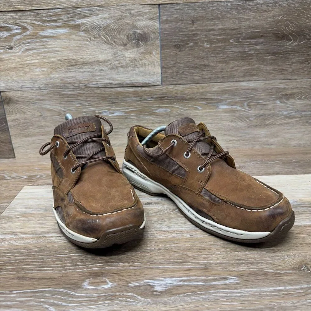 Dunahm Captain Brown Leather Boat Shoes Men's Size 10